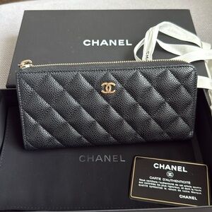 Chanel Black Quilted Leather Wallet